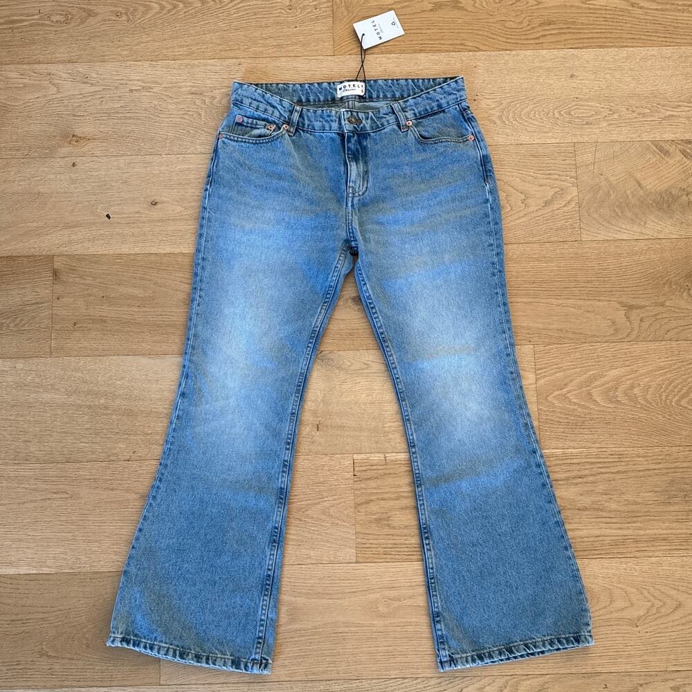 Motel Flkare Jeans Rigid Low Rise Size 30 Color Bright Blue Used